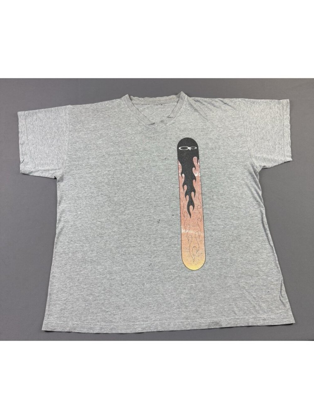 Rare Vintage 90s Ocean Pacific OP Flame Gray Shirt Beach Punk Skate Streetwear T